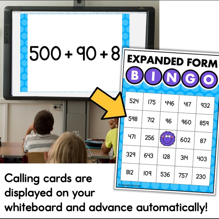 Expanded Form Bingo Game Hundreds Tens Ones 3 Digit Place Value Fishyrobb